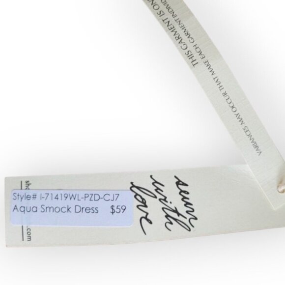 Lovestitch Cold Shoulder Smock Dress in Aqua Floral - Picture 6 of 8